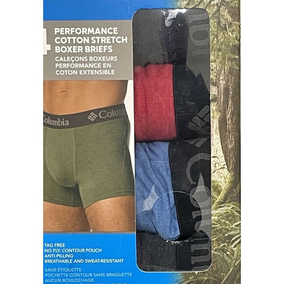 Columbia Boxer Briefs Men’s Size XL 4-Pack Multicolor Performance Cotton Stretch - Picture 3 of 9